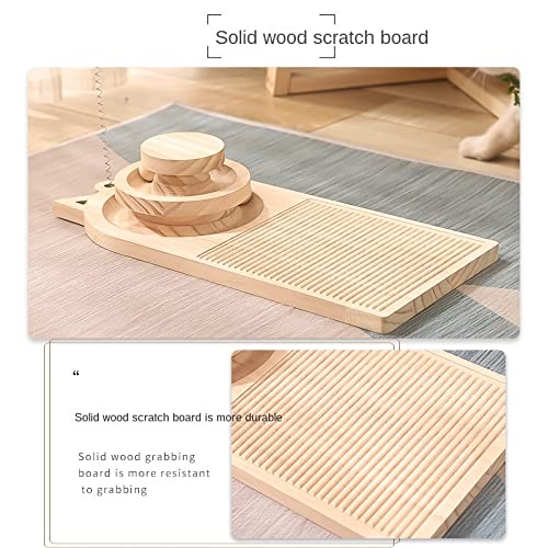 Wooden Cat Scratching Board with Rotating Balls