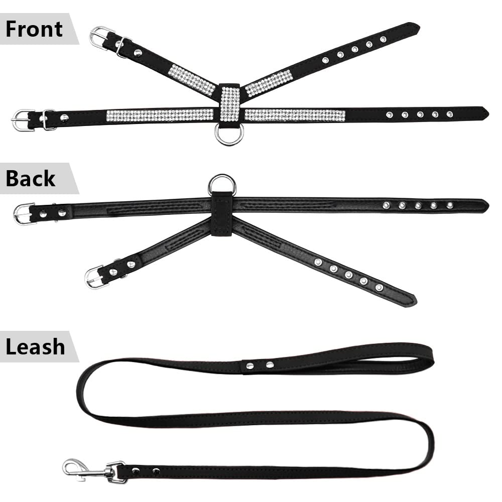 Rhinestone Dog Harness and Leash Set