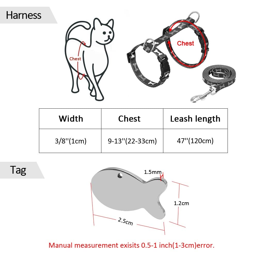 Custom Printed Pet Harness and Leash Set