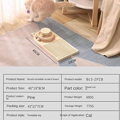 Wooden Cat Scratching Board with Rotating Balls