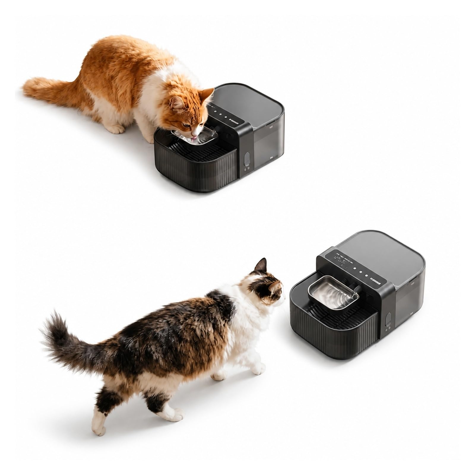 Pet Drinking Fountain, Wireless Filterless Cat Water Fountain 3.5L Black