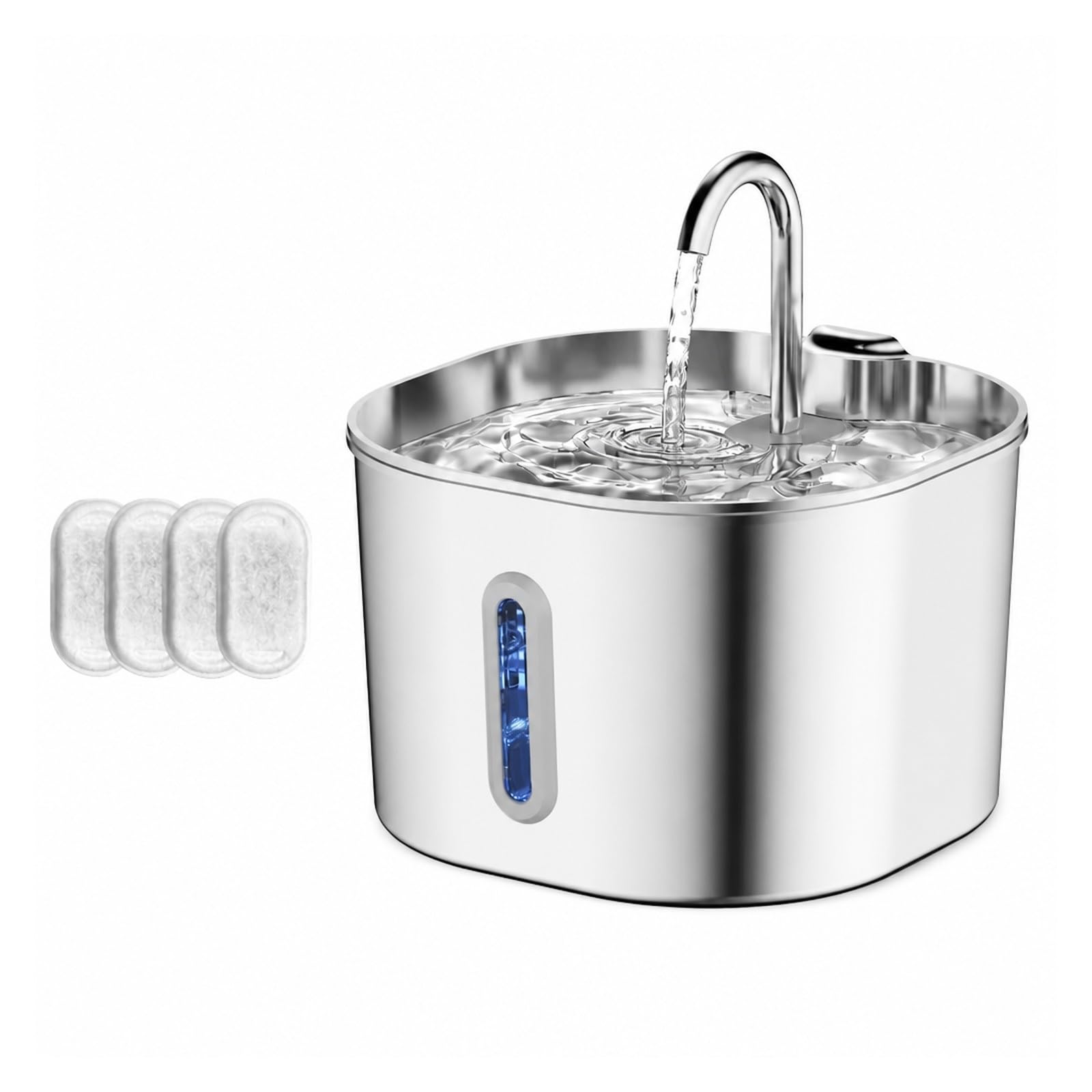 Pet Drinking Fountain, 2.2L Automatic Cat Water Fountain Stainless Steel