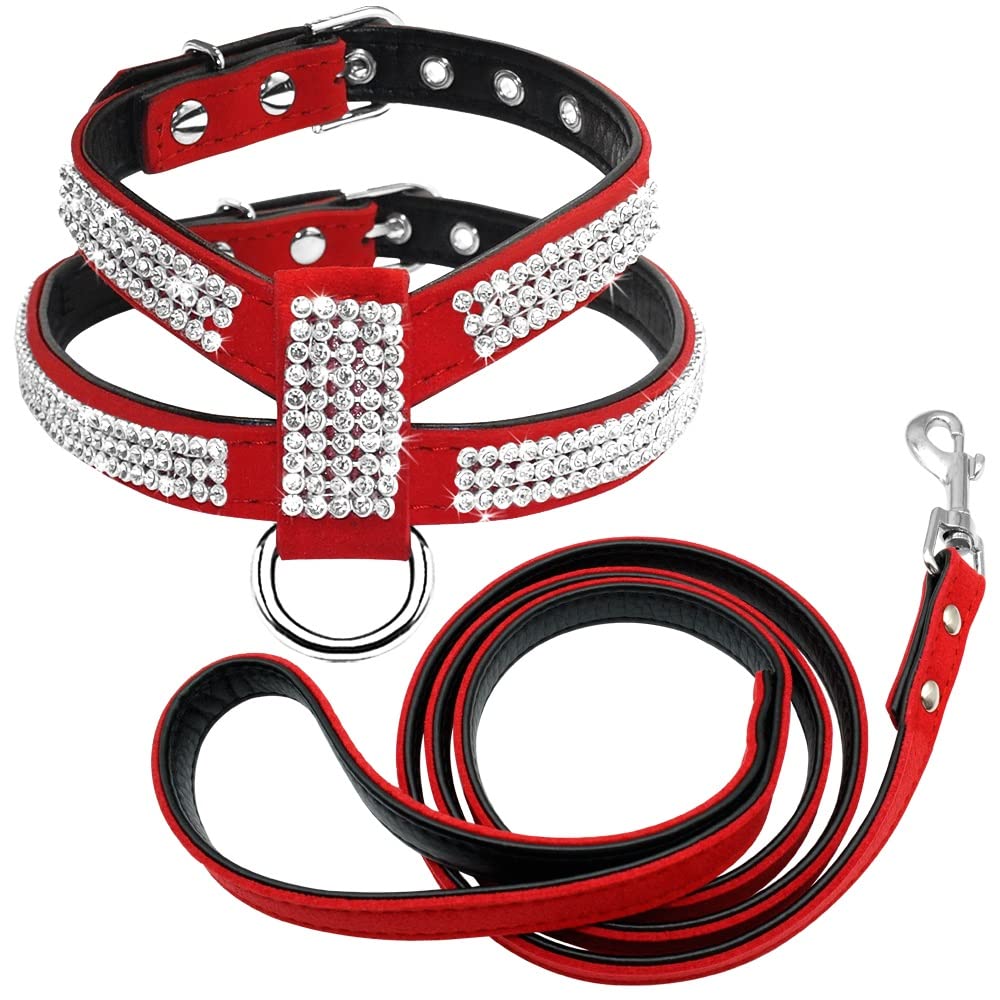 Rhinestone Dog Harness and Leash Set