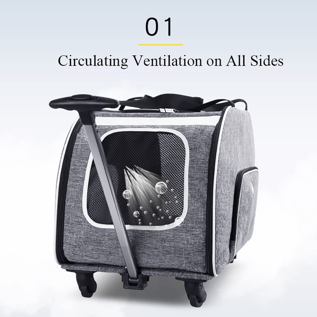Soft-Sided Pet Carrier with Removable Wheels