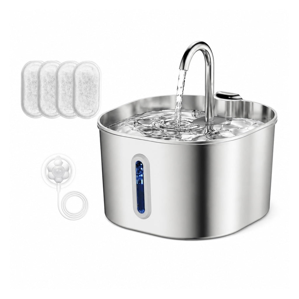 Pet Drinking Fountain, 2.2L Automatic Cat Water Fountain Stainless Steel