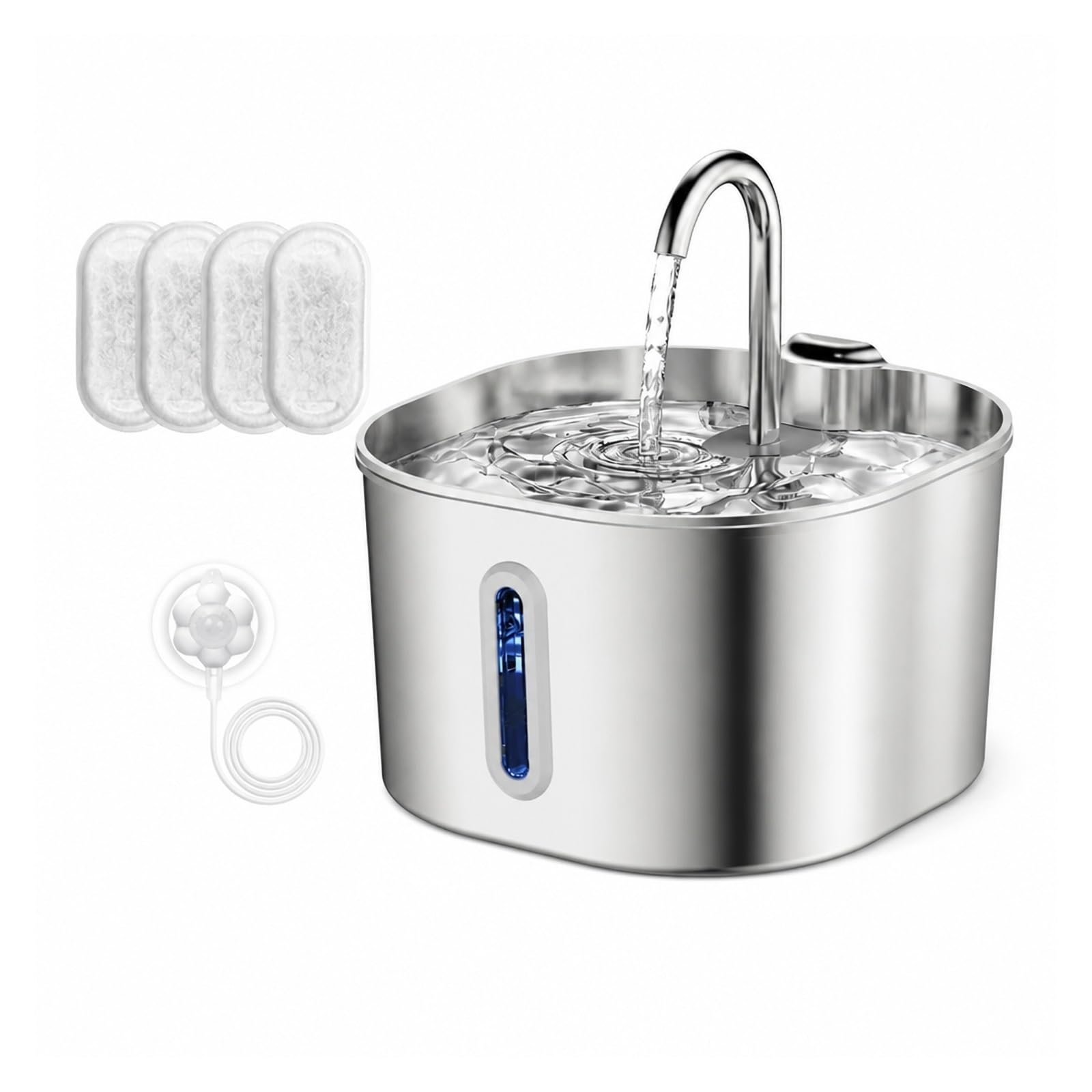 Pet Drinking Fountain, 2.2L Automatic Cat Water Fountain Stainless Steel