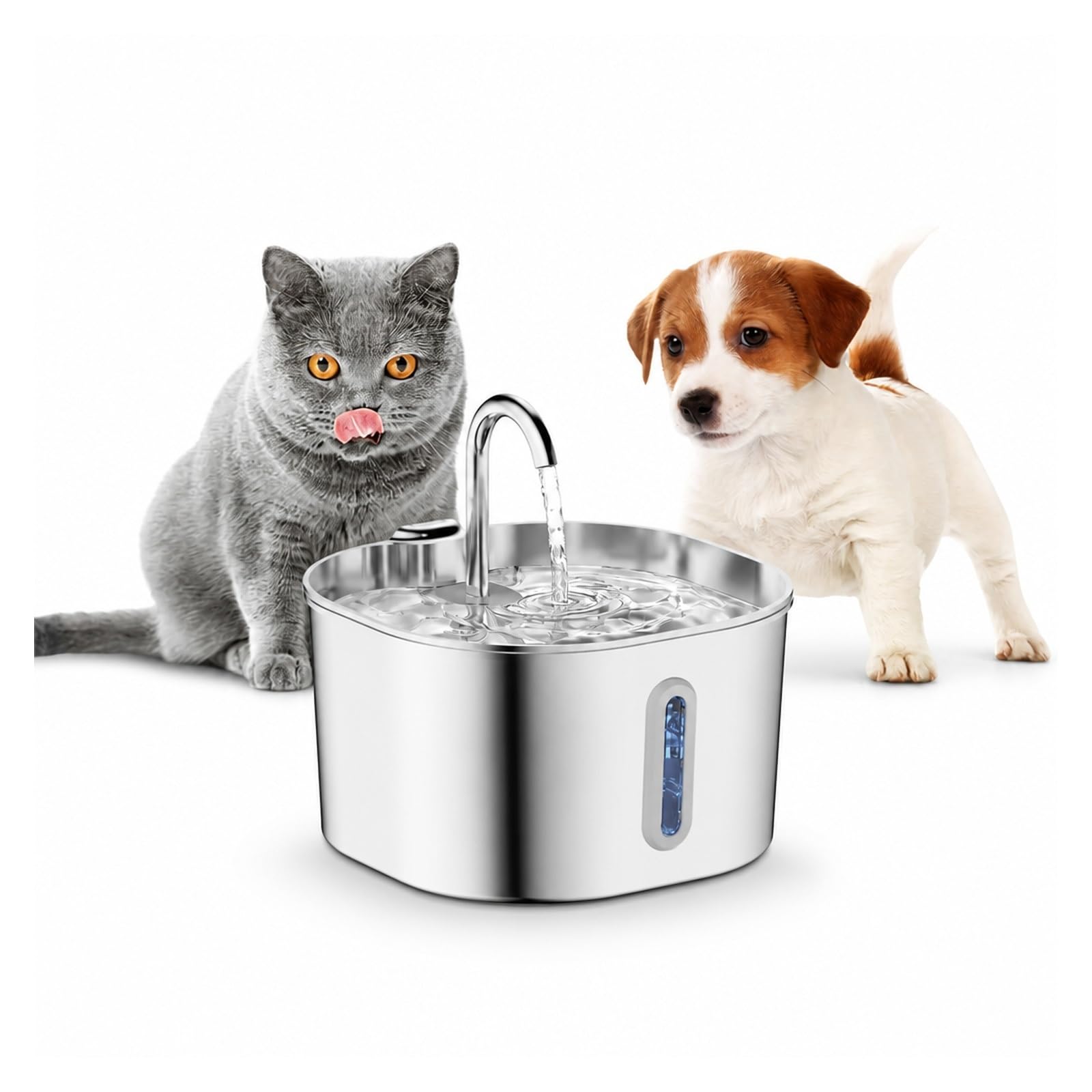 Pet Drinking Fountain, 2.2L Automatic Cat Water Fountain Stainless Steel