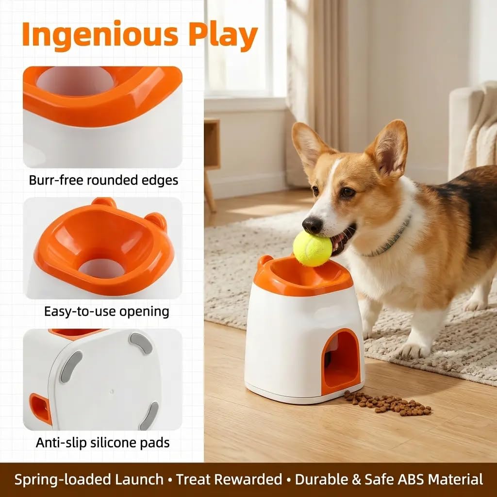 Interactive Dog Ball Launcher & Treat Dispenser
