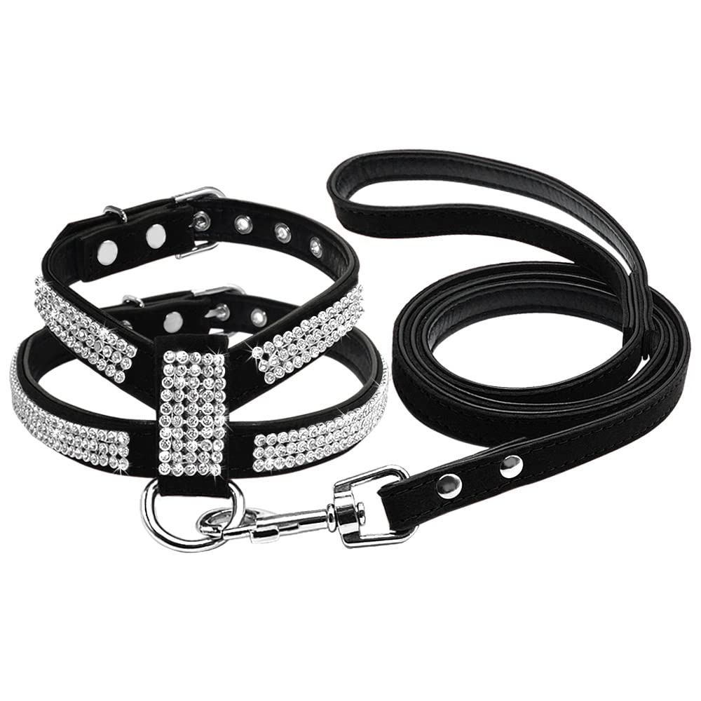 Rhinestone Dog Harness and Leash Set