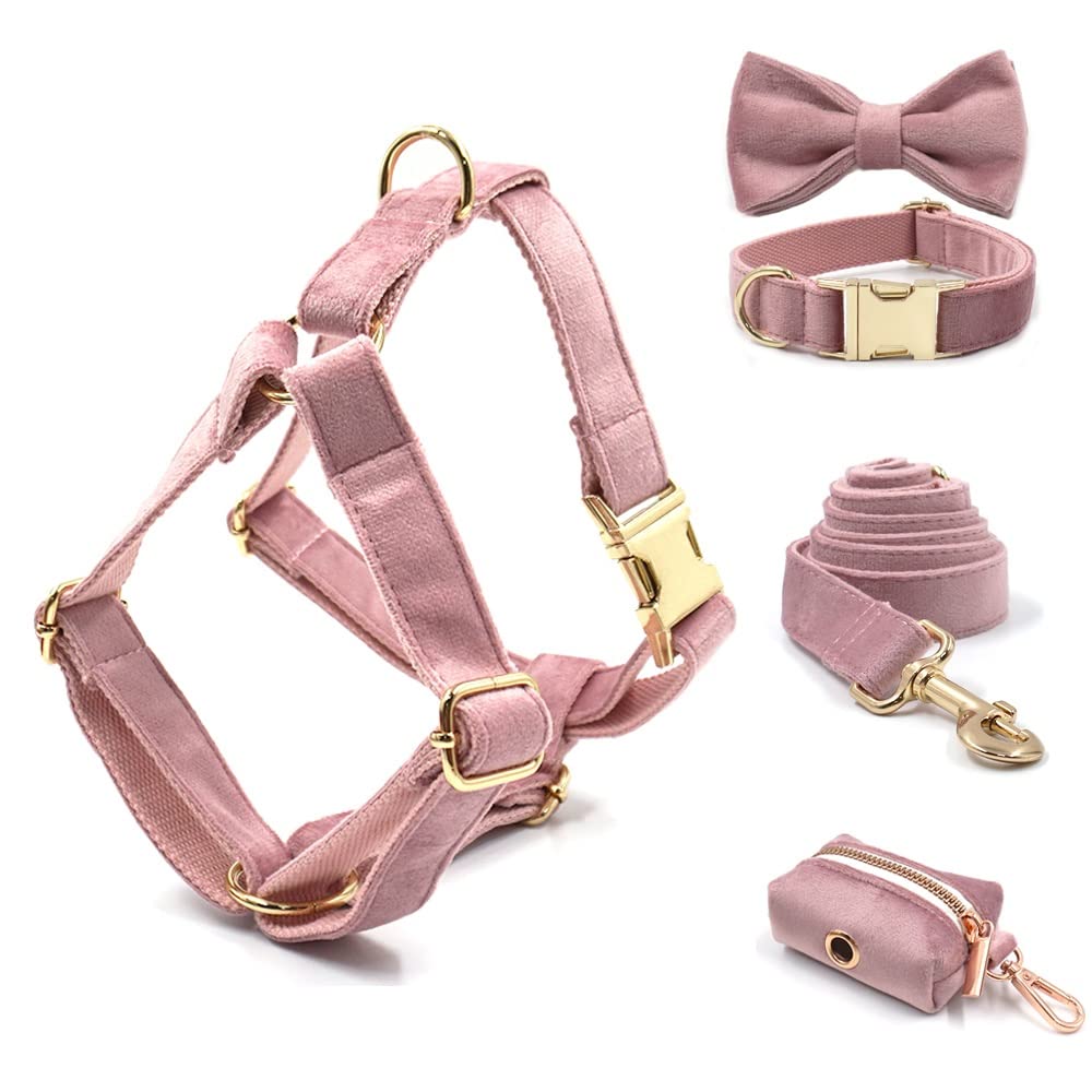 Dog Harness Set with Bowtie and Leash