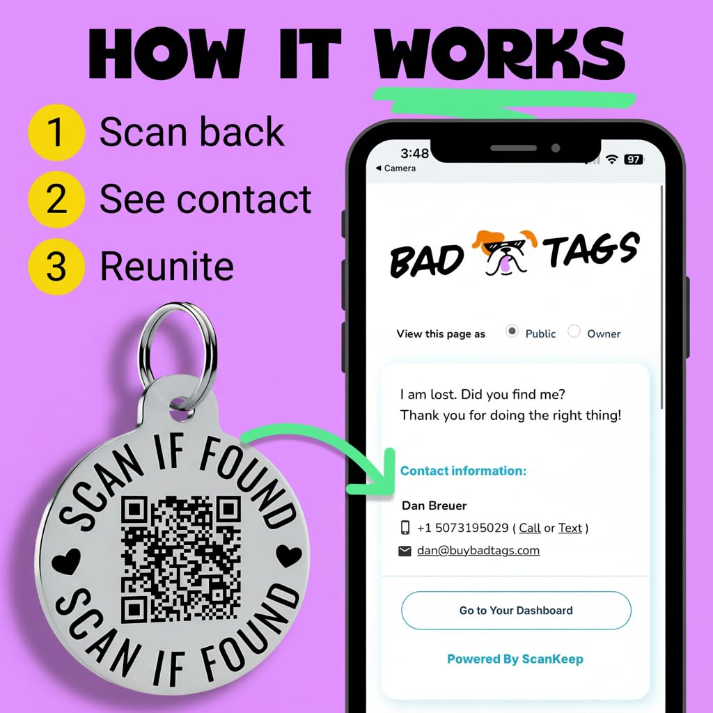 Personalized QR Code Pet ID Tag