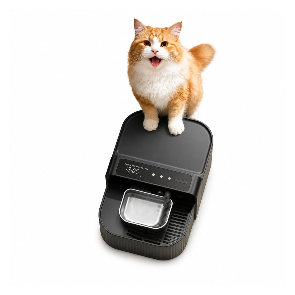 Pet Drinking Fountain, Wireless Filterless Cat Water Fountain 3.5L Black