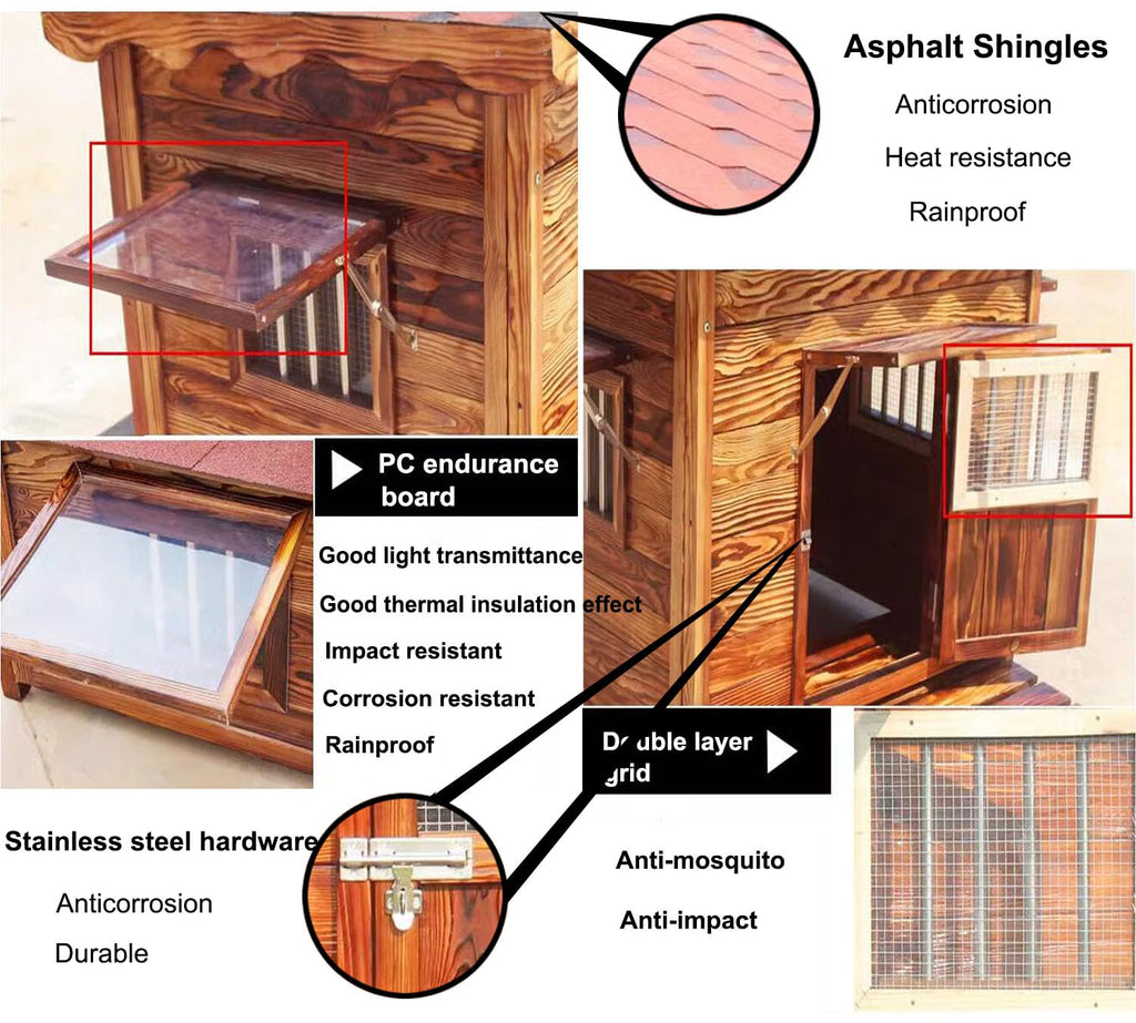Wooden Dog Kennel with Roof