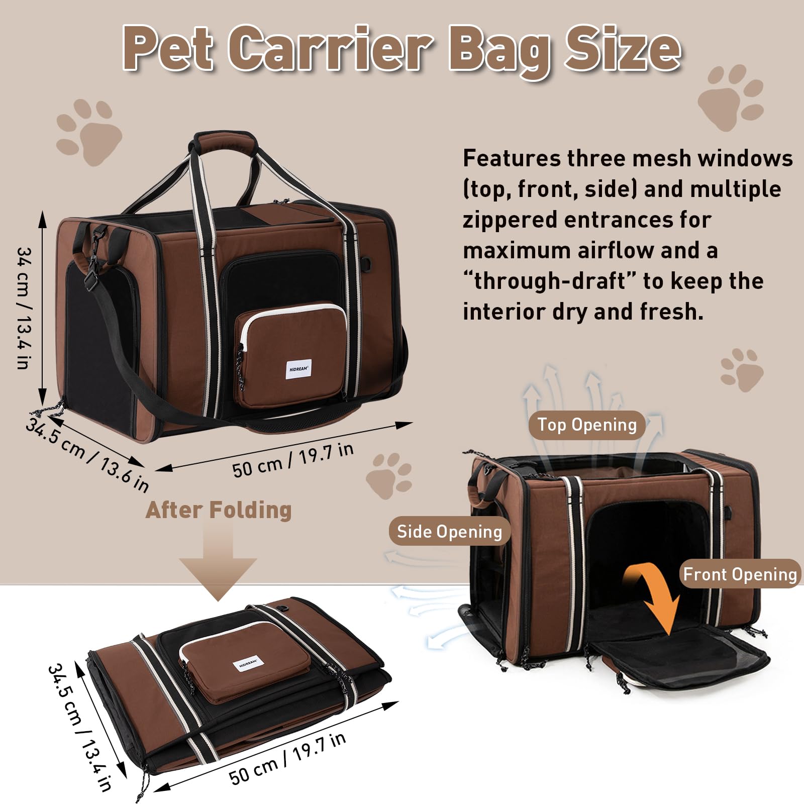 Expandable Pet Carrier for Cats and Small Dogs
