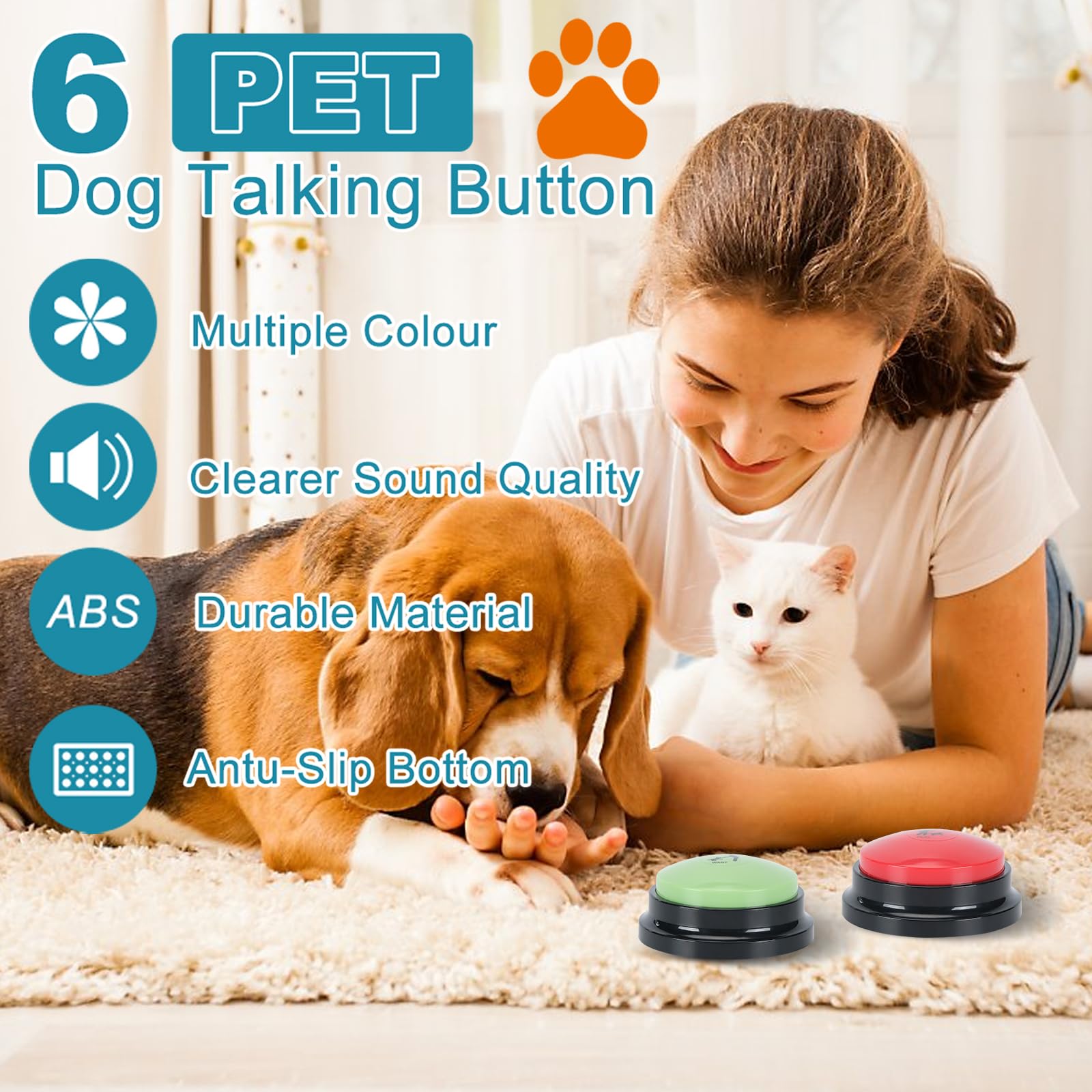 Dog Communication Buttons with Voice Recording
