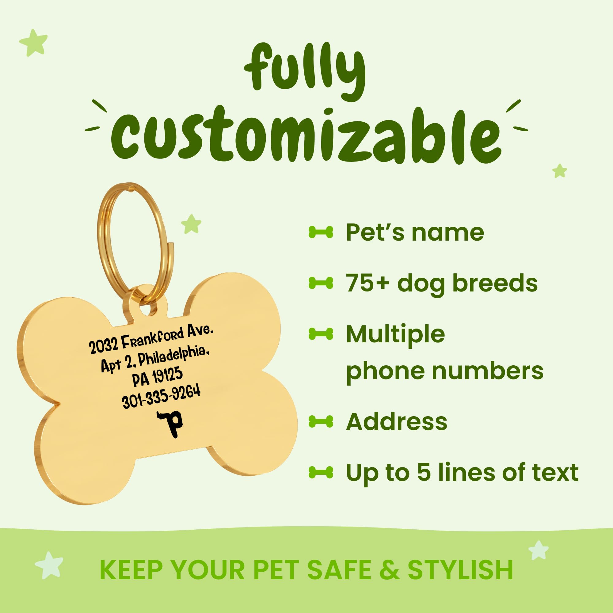 Personalized Stainless Steel Dog ID Tag