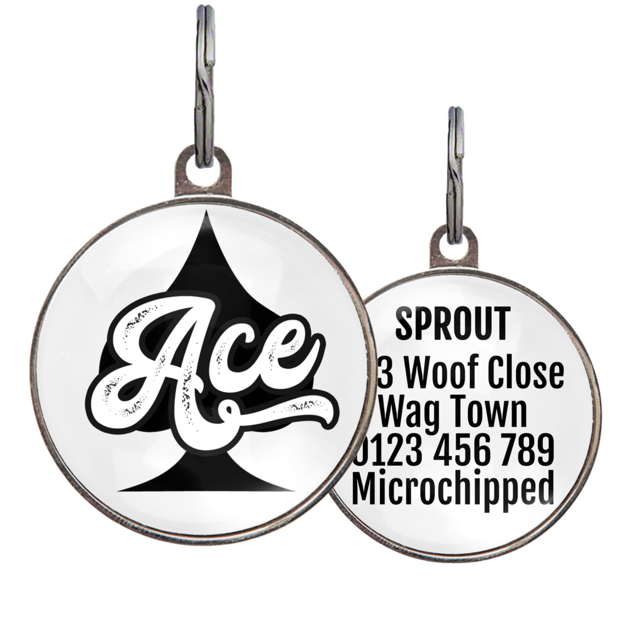 Personalized Playing Card Pet ID Tag