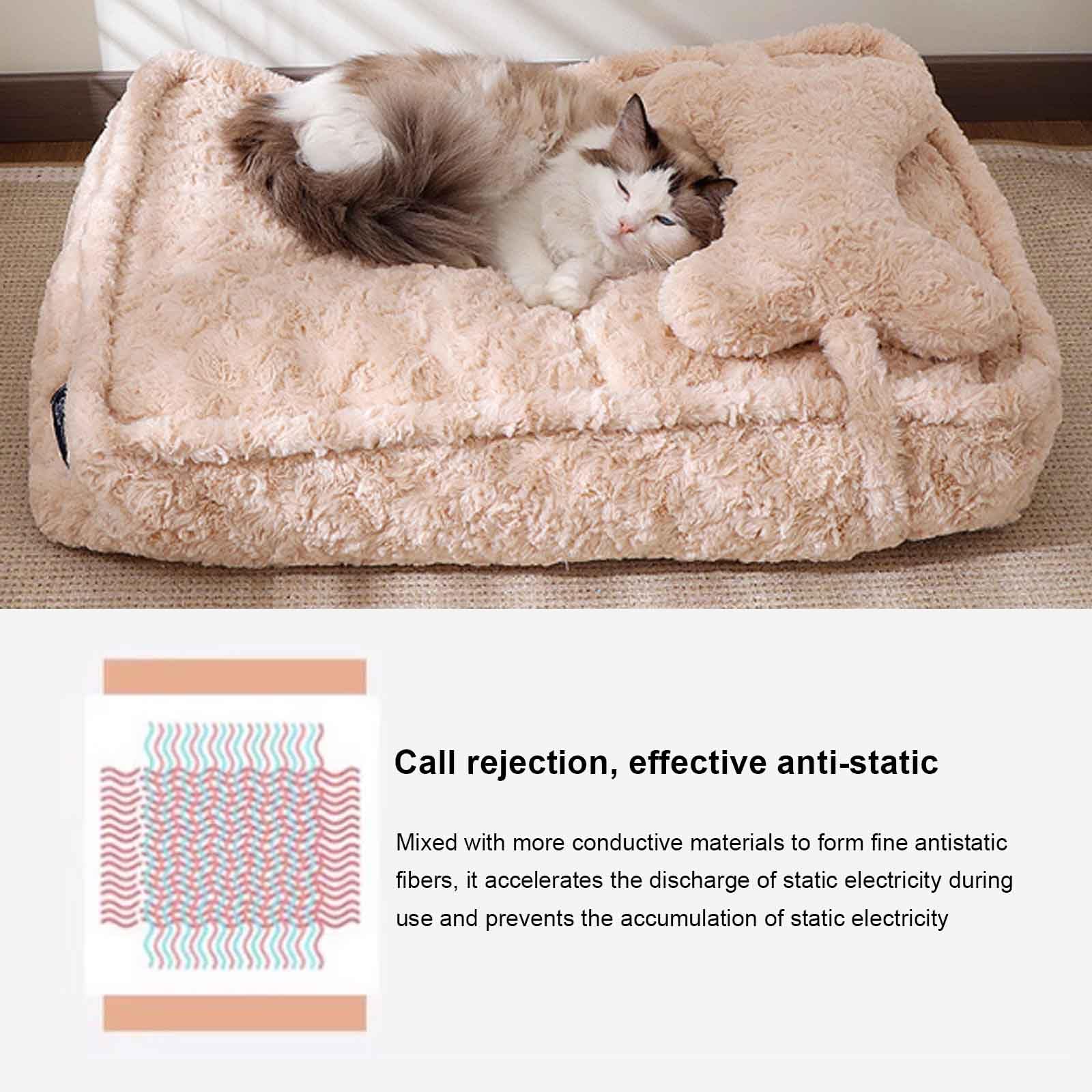 Plush Pet Bed with Washable Cover