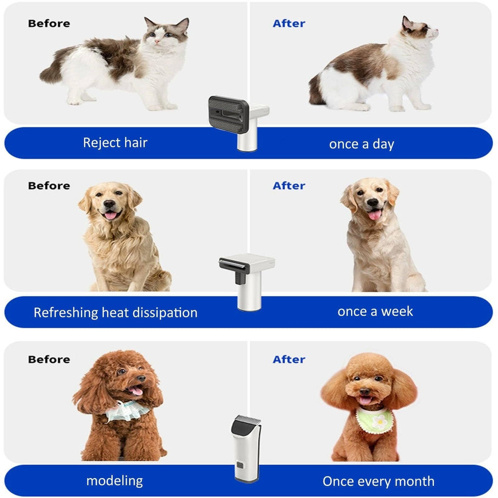 Pet Grooming Vacuum Kit with Paw Clipper