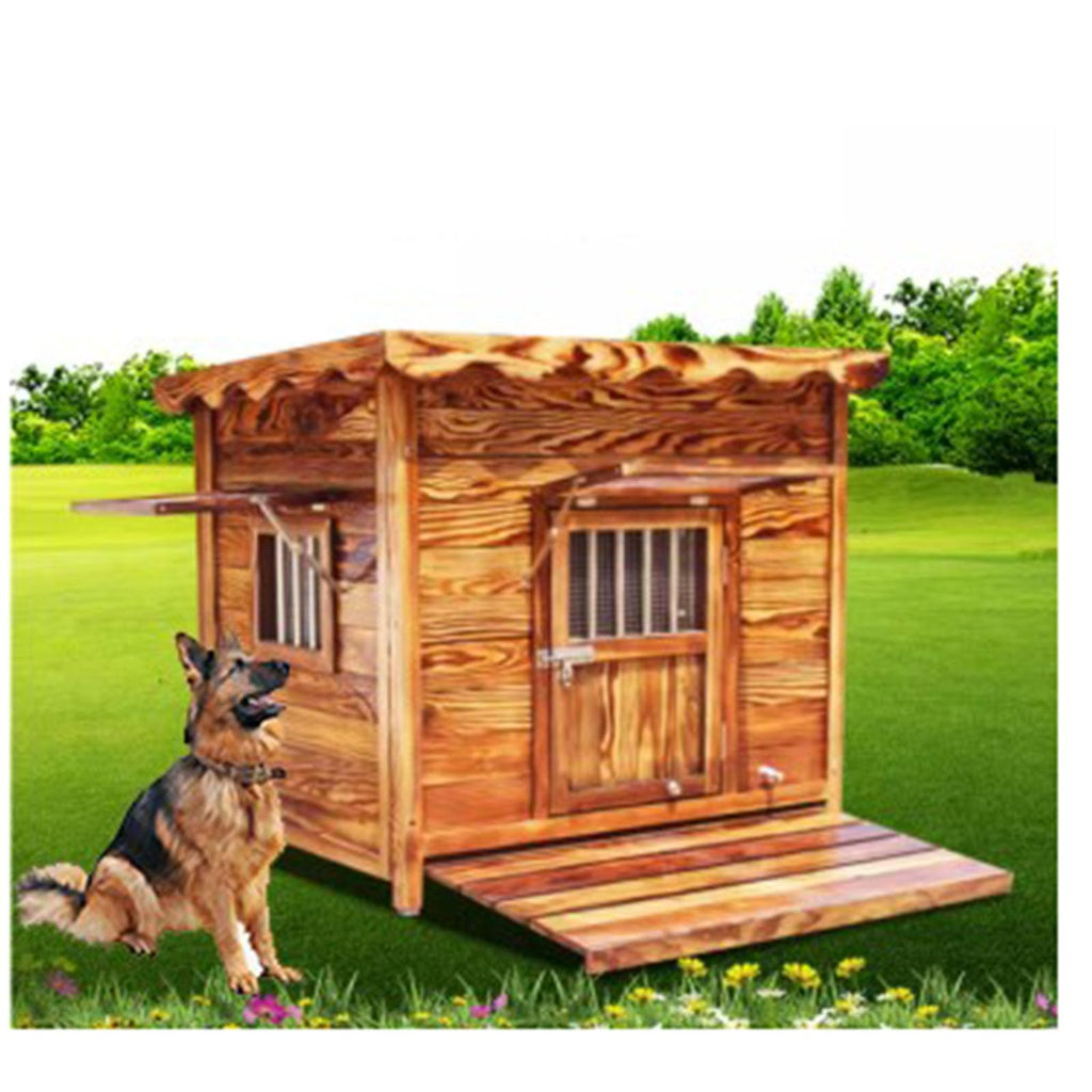 Wooden Dog Kennel with Roof