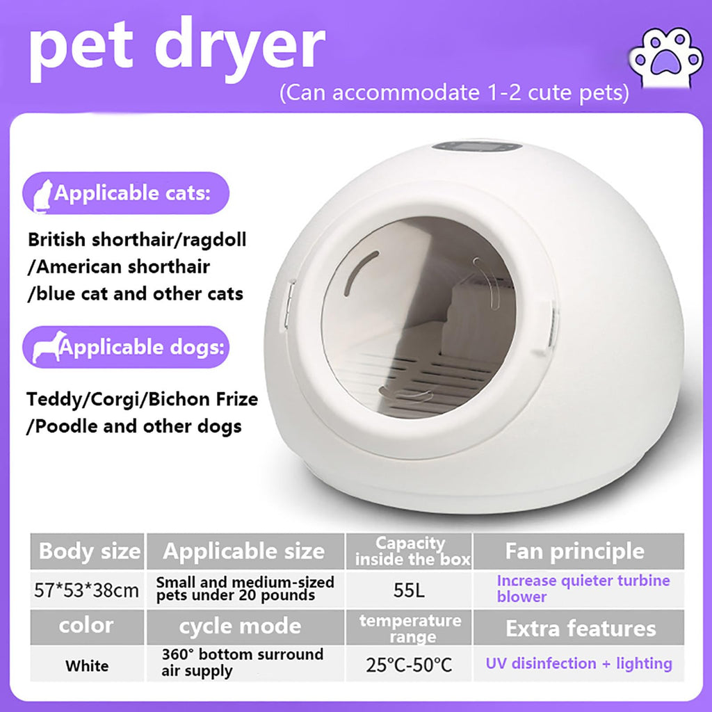 Automatic Pet Dryer Box for Cats & Small Dogs