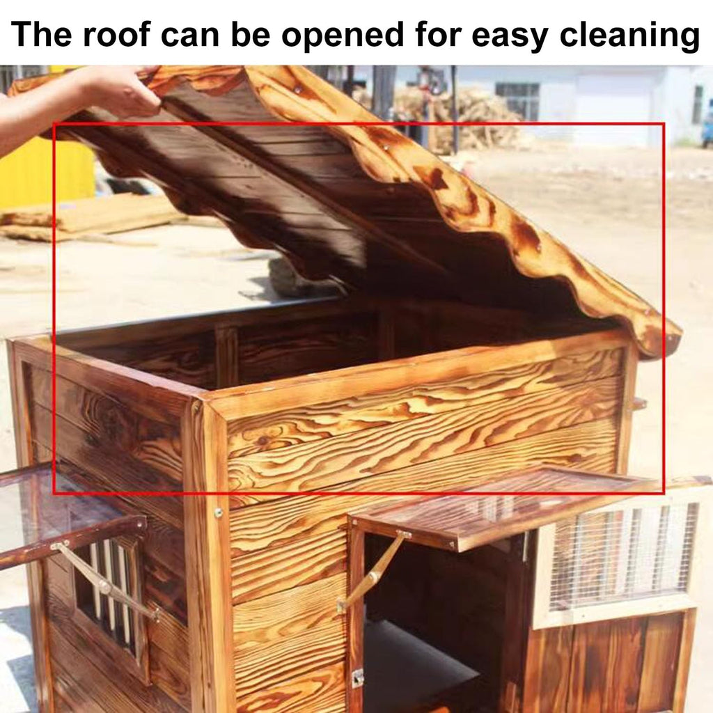 Wooden Dog Kennel with Roof