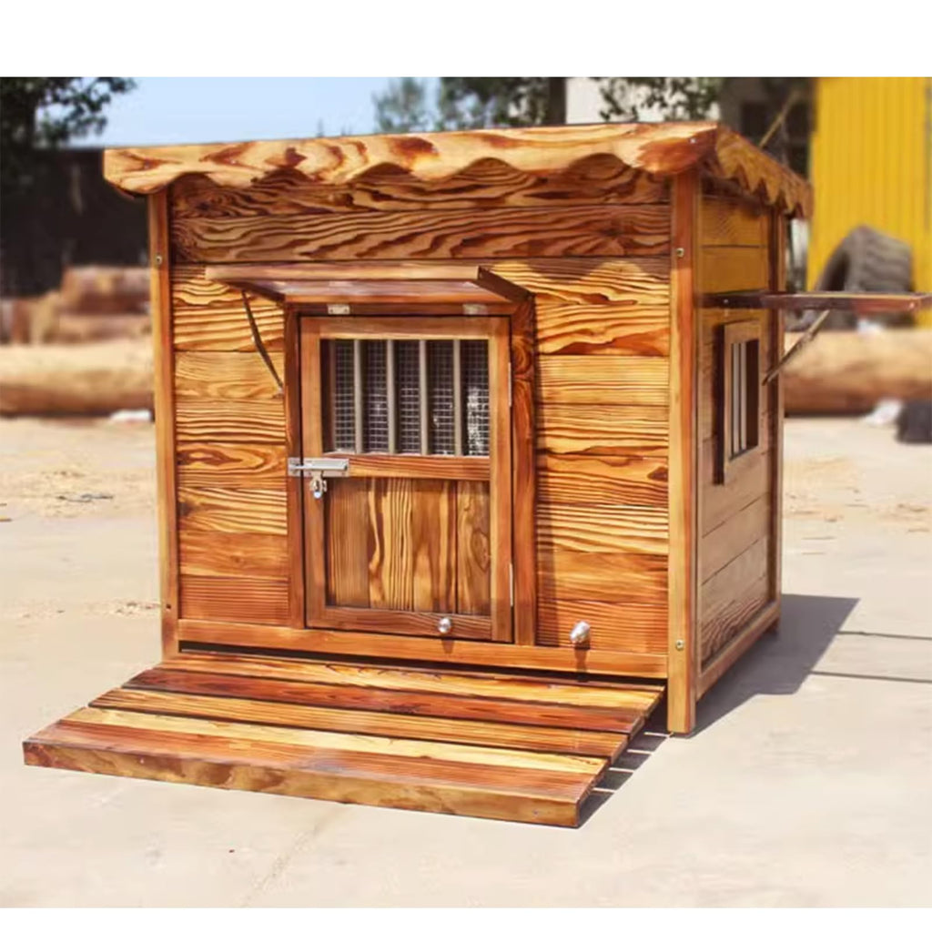 Wooden Dog Kennel with Roof