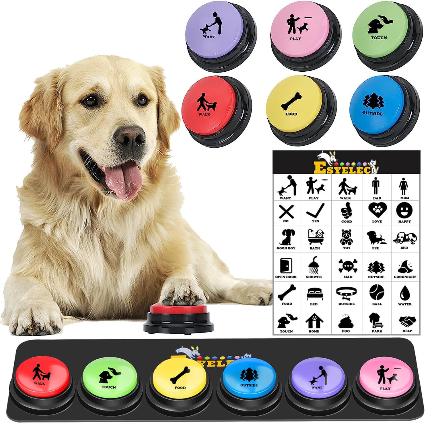 Dog Communication Buttons with Voice Recording