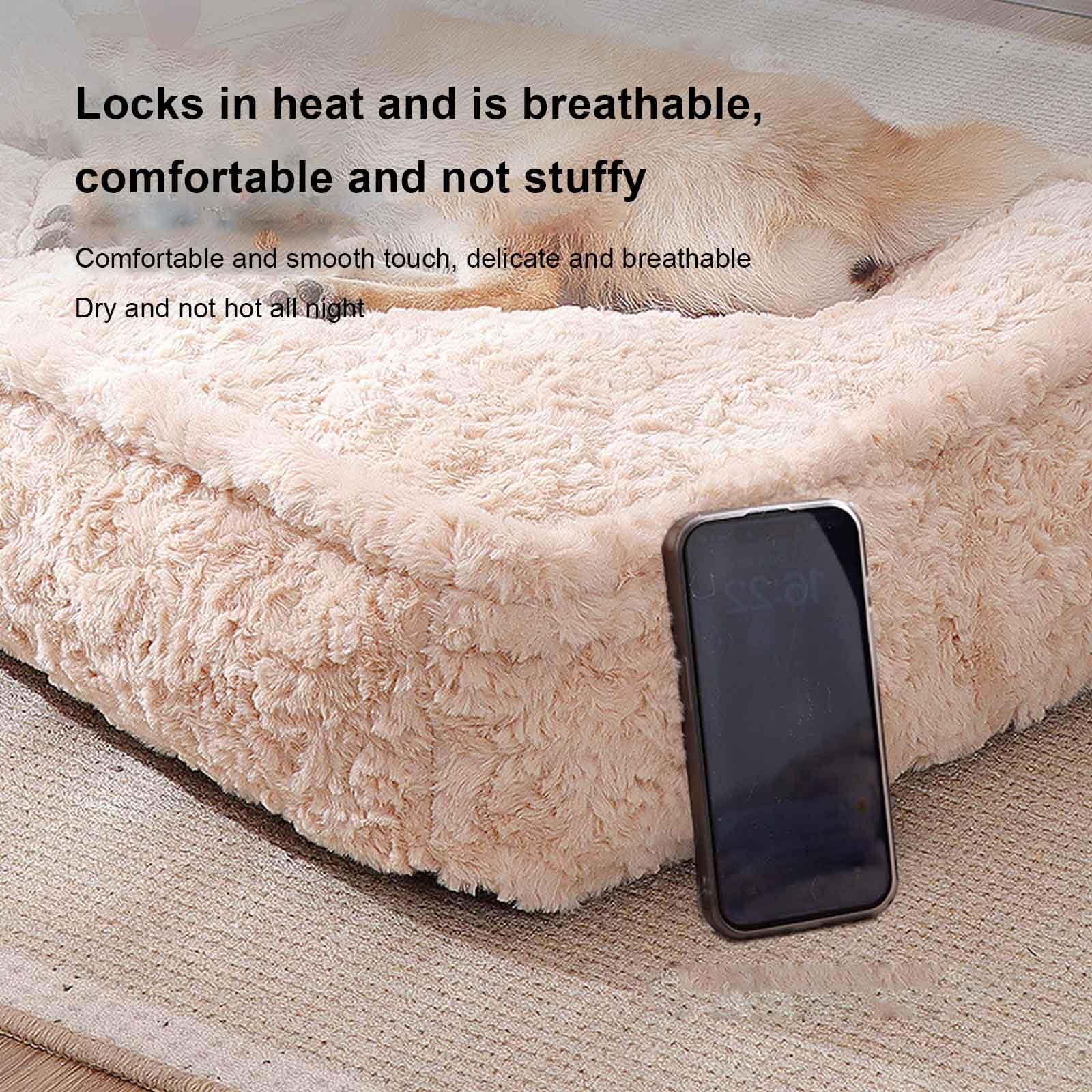 Plush Pet Bed with Washable Cover