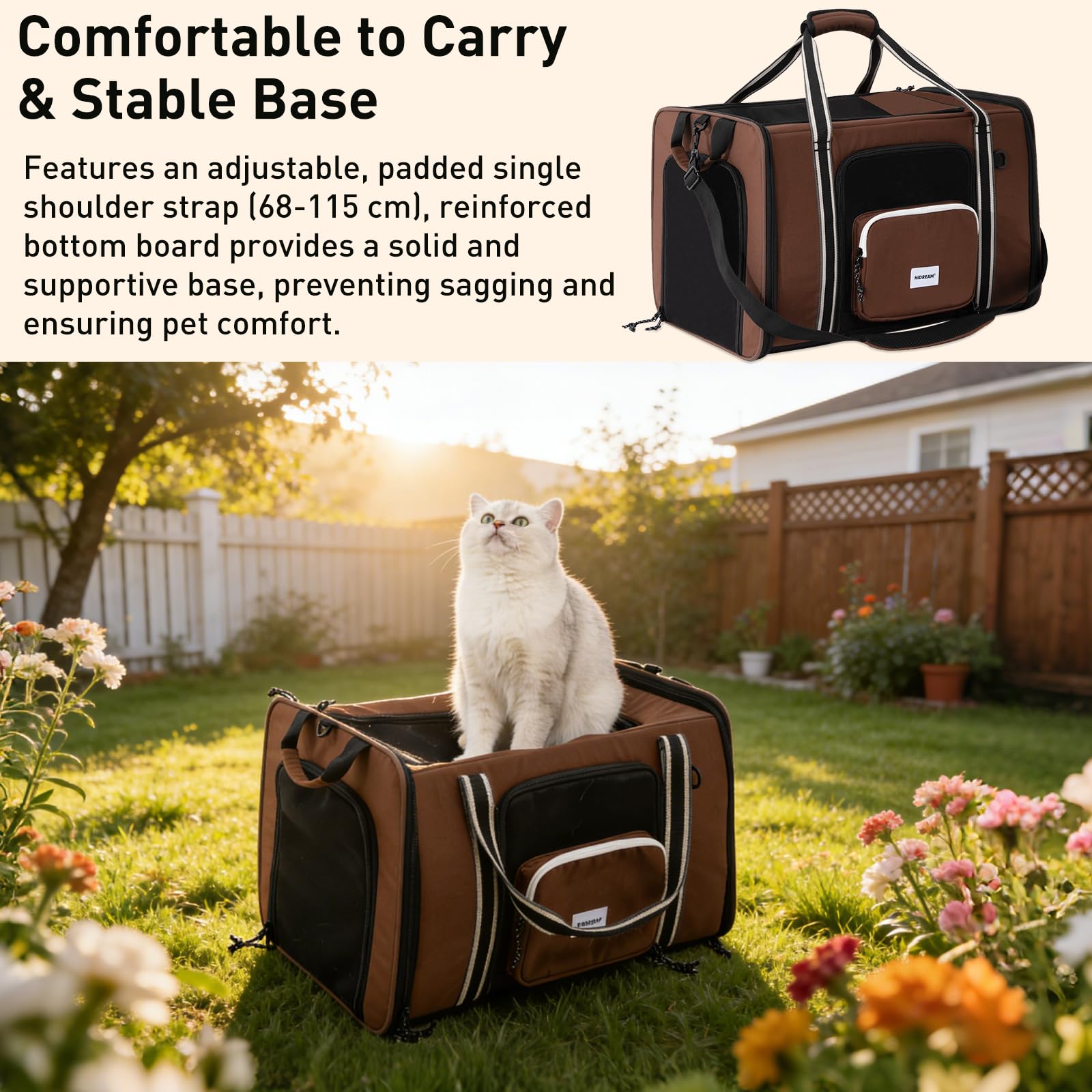 Expandable Pet Carrier for Cats and Small Dogs