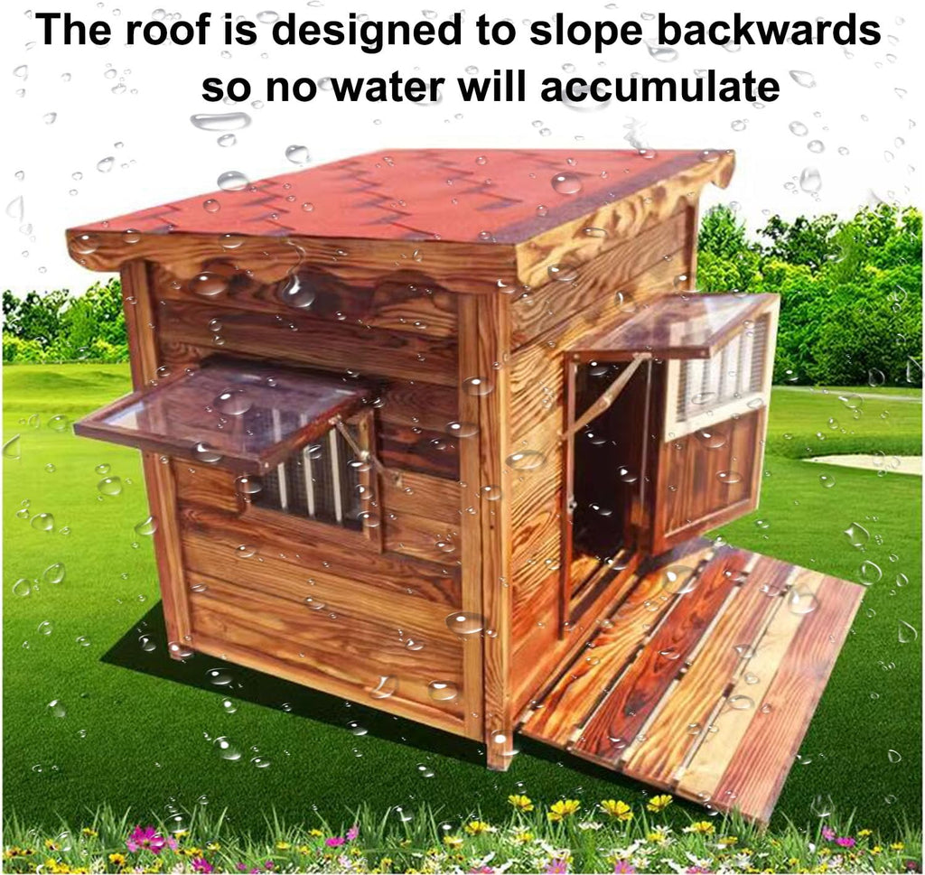 Wooden Dog Kennel with Roof