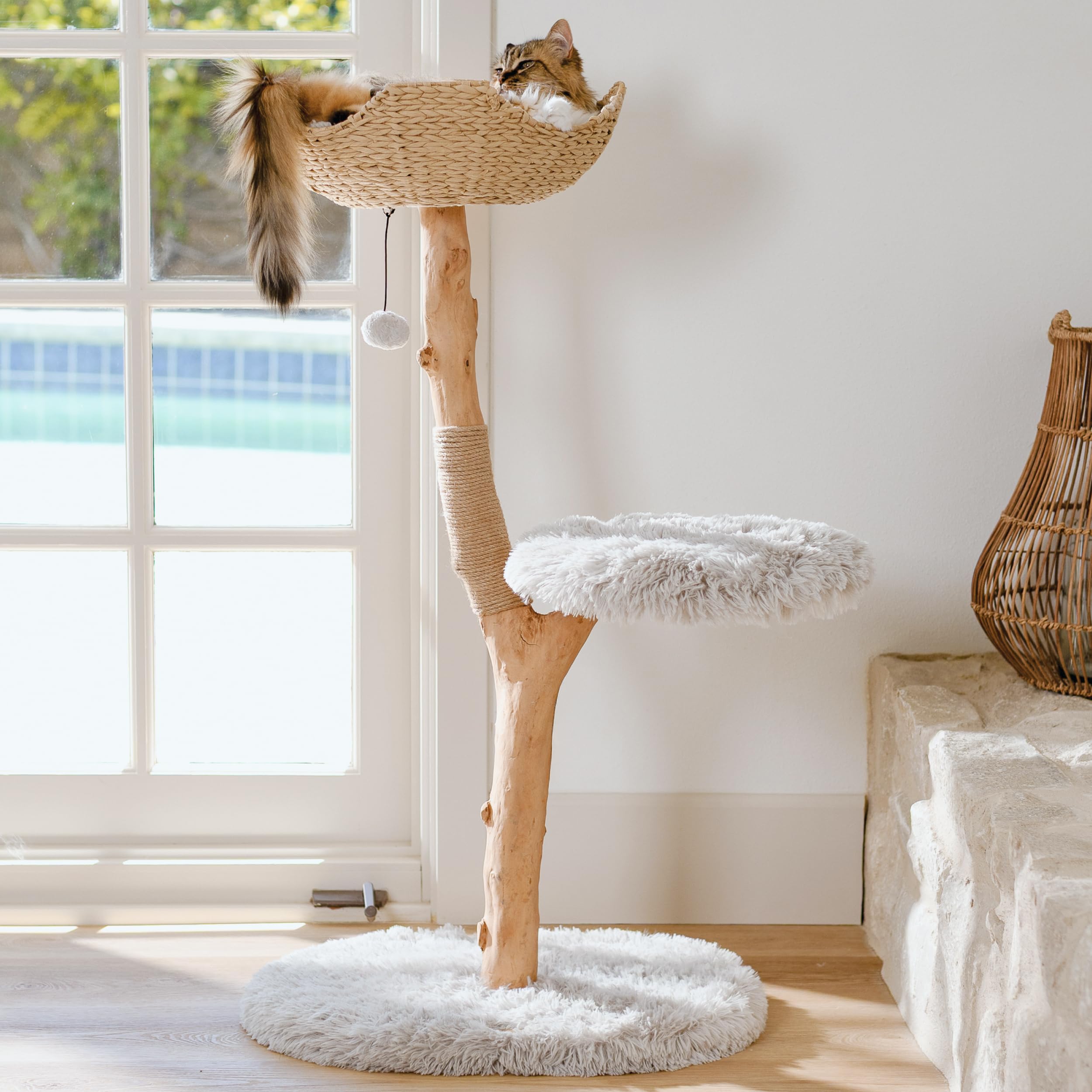 Modern Wooden Cat Tree Tower
